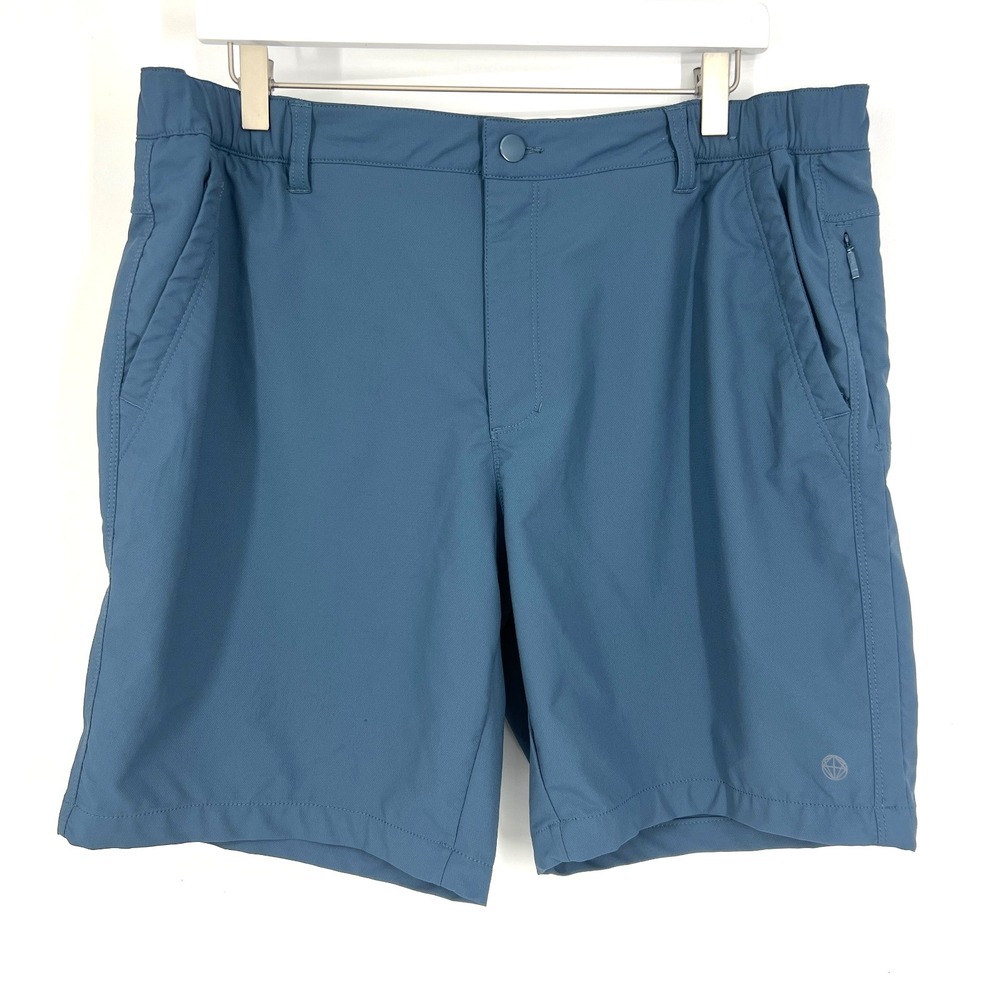 Mondetta Outdoor Project Tech Shorts Mens 36 Blue Multiple Pockets 8"‎ Inseam
